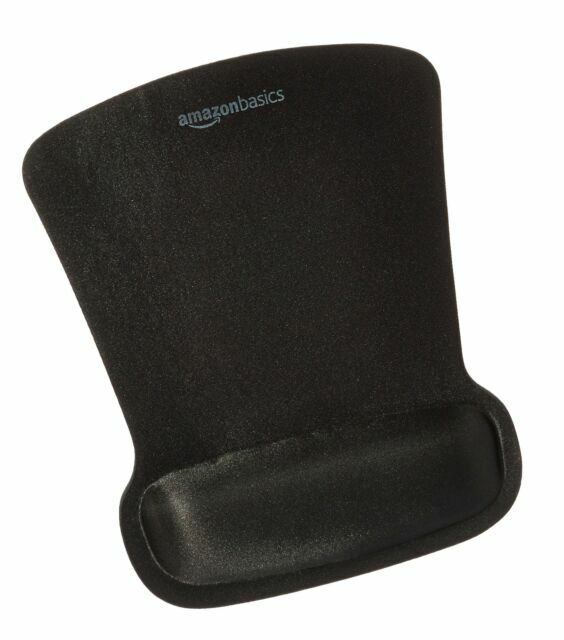 Amazon Basics Gel Mouse Pad with Wrist Support – Black Ergonomic Comfort