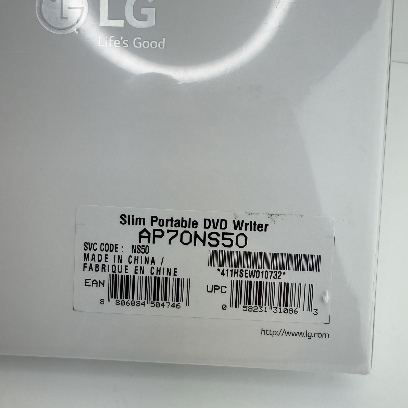 LG AP70NS50 SuperMulti Blade USB External DVD Writer Silver Ultra Slim Mac PC