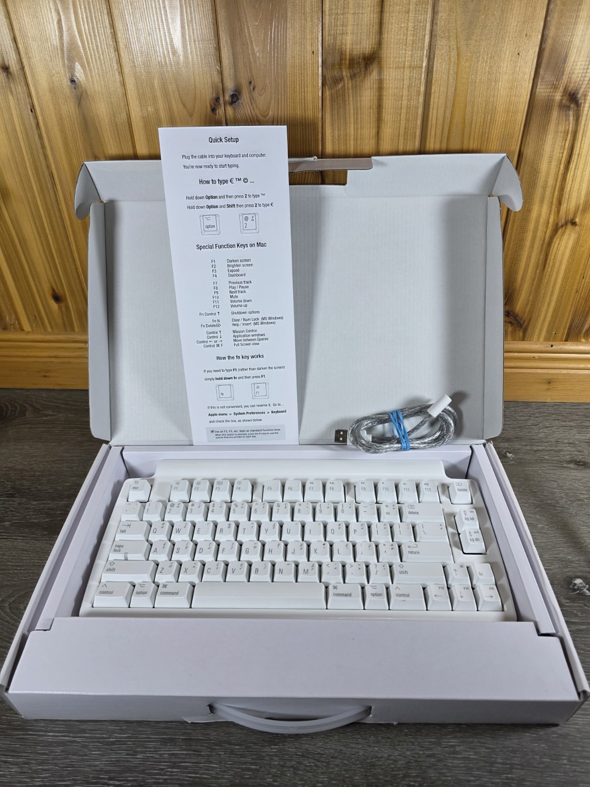 Matias Mini Tactile Pro Mechanical Keyboard for Mac ALPS Clicky FK303 White CIB