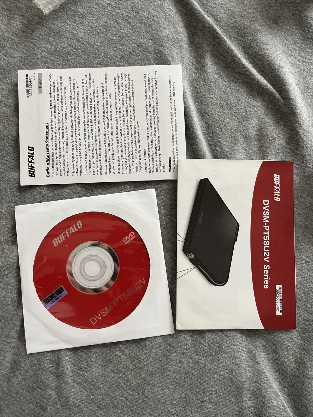 Buffalo DVD Burner 8x Portable USB Bus Powered For Windows & Mac DVSM-PT58U2VB