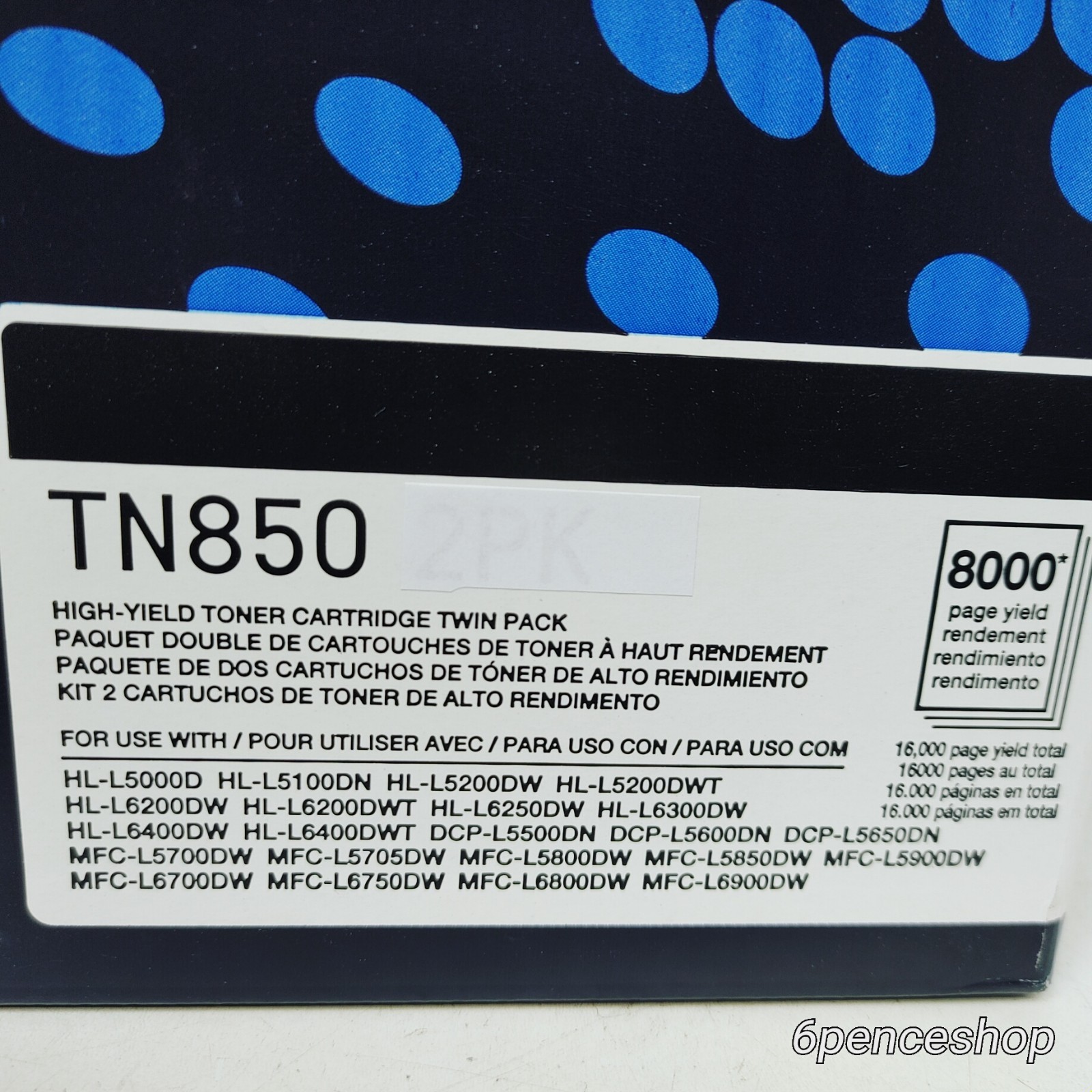 26.9oz/762g No Retail Box-Brother TN850 High Yield Black Toner Cartridge
