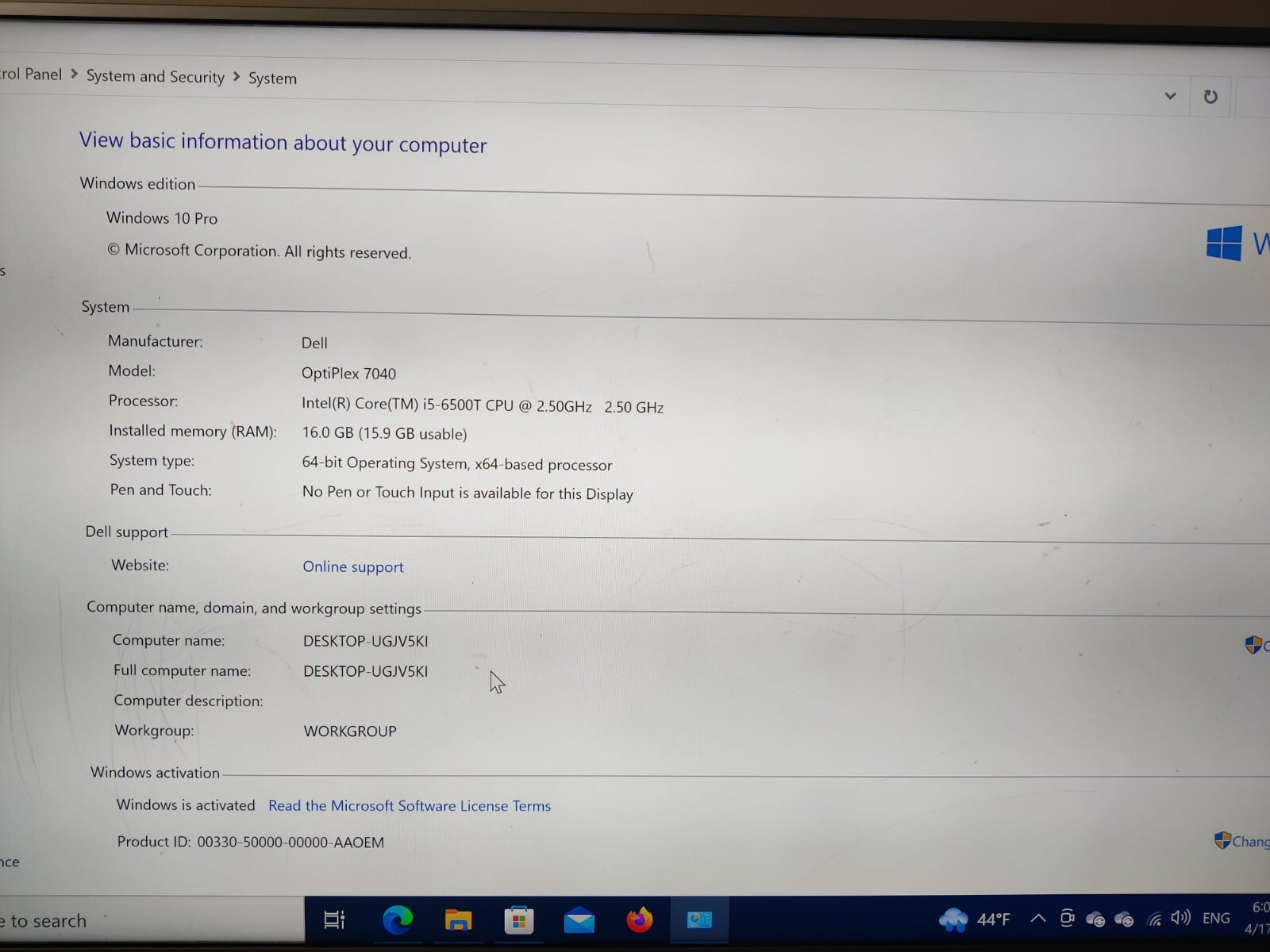 Dell Optiplex 7040 MFF i5-6500T – 500GB HDD + 128GB SSD – 16GB DDR4 RAM – WiFi