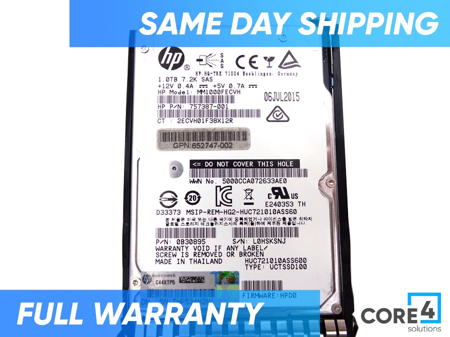 HP 653954-001 1TB 6G SAS 7.2K 2.5IN SC MD – 652749-B21, 652747-002