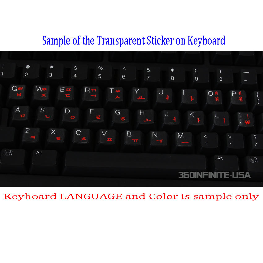 SPANISH LATIN Transparent Keyboard Sticker for laptop desktop RED BLACK WHITE