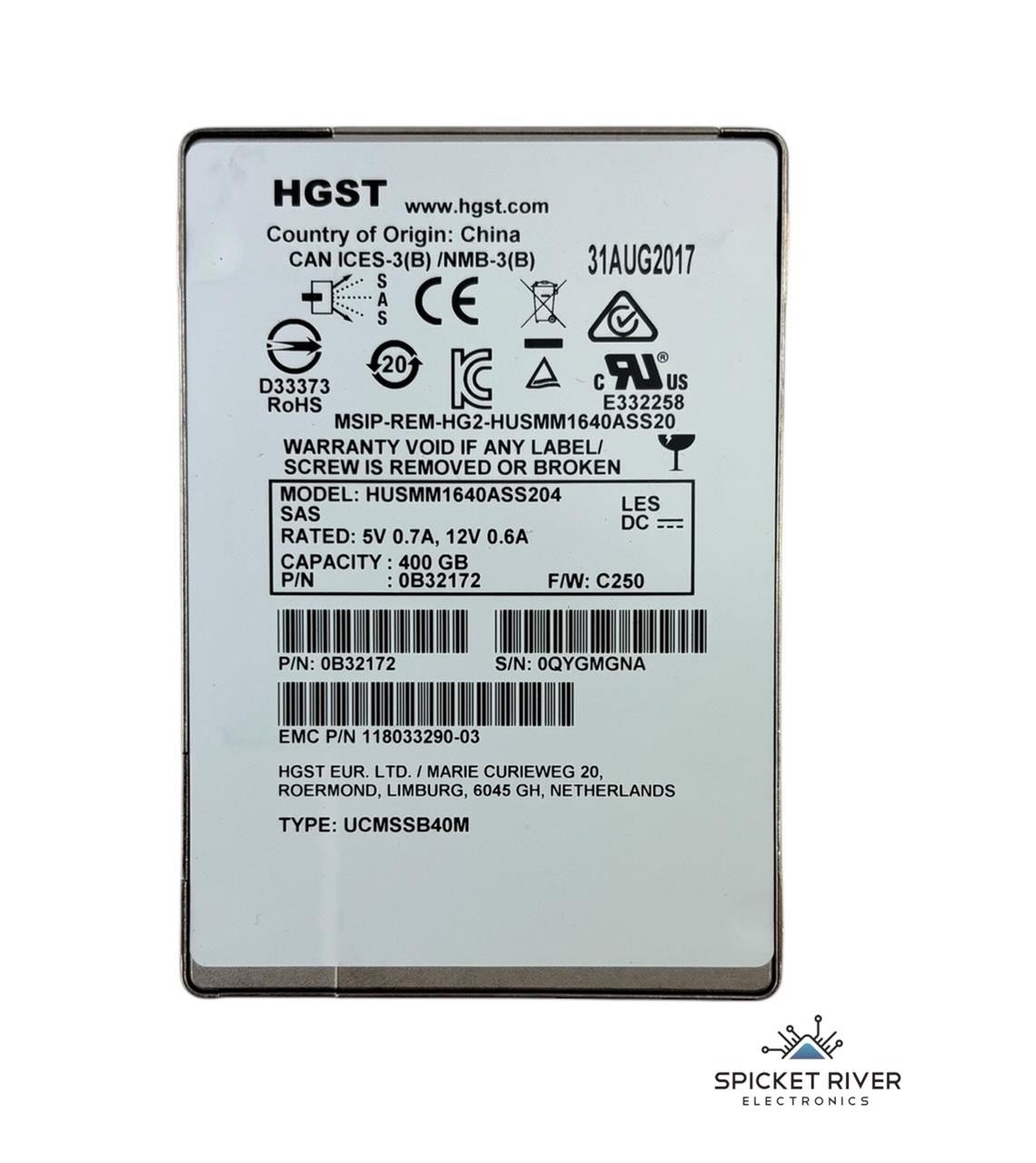 HGST HUSMM1640ASS204 400GB SAS 12Gb/s 2.5″ Enterprise Hard Disk Drive HDD