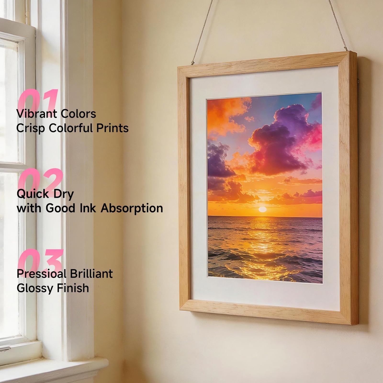 100 Sheets Professional Glossy Inkjet Photo Paper 13×19 Inch 180GSM Supply