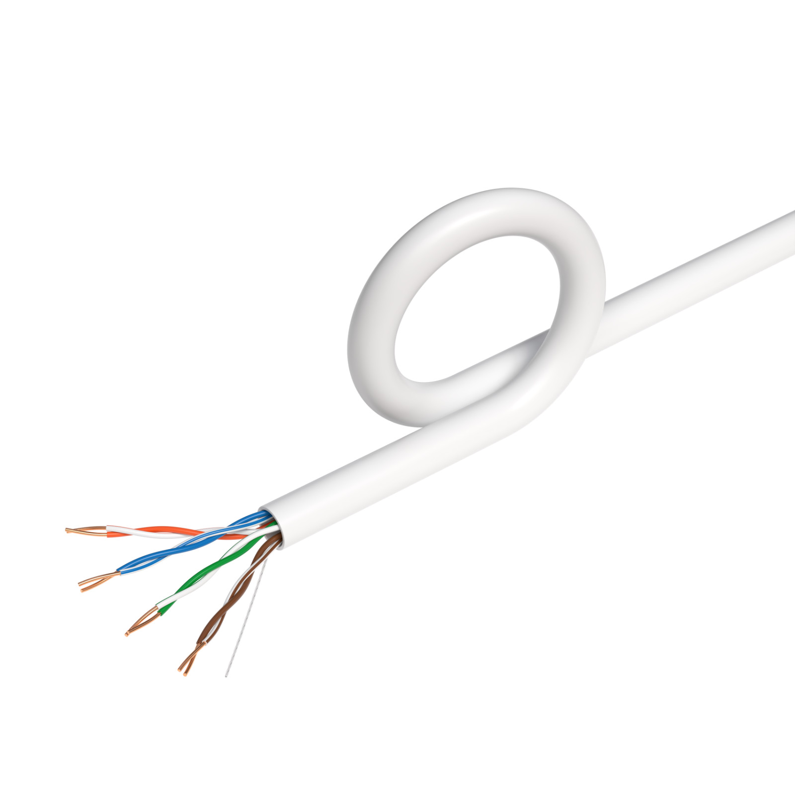 500ft CAT5e UTP Solid Ethernet Network LAN Cable 24AWG Pull Box Bulk Wire White
