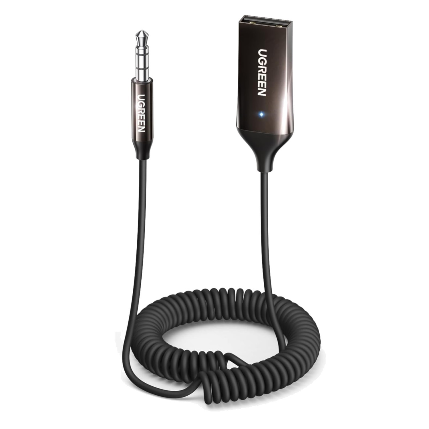 Compact Bluetooth Car Adapter with Built-in Microphone & Plug-and-Play Setup