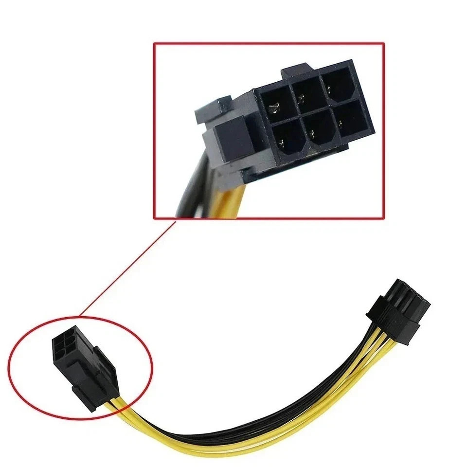 6-pin to 8-pin PCI Express Power Converter Cable GPU Video Card PCIE PCI-E 18AWG