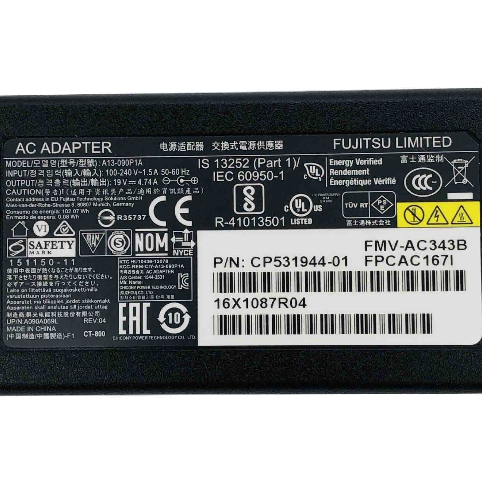 Original Fujitsu 90W AC Power Adapter for Lifebook T904 T935 T936 T937 T938