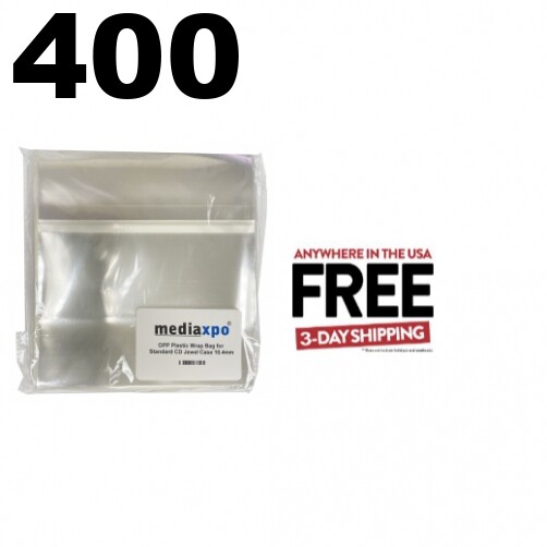 400 OPP Plastic Wrap Bag for Standard CD Jewel Case 10.4mm **1-3 DAYS