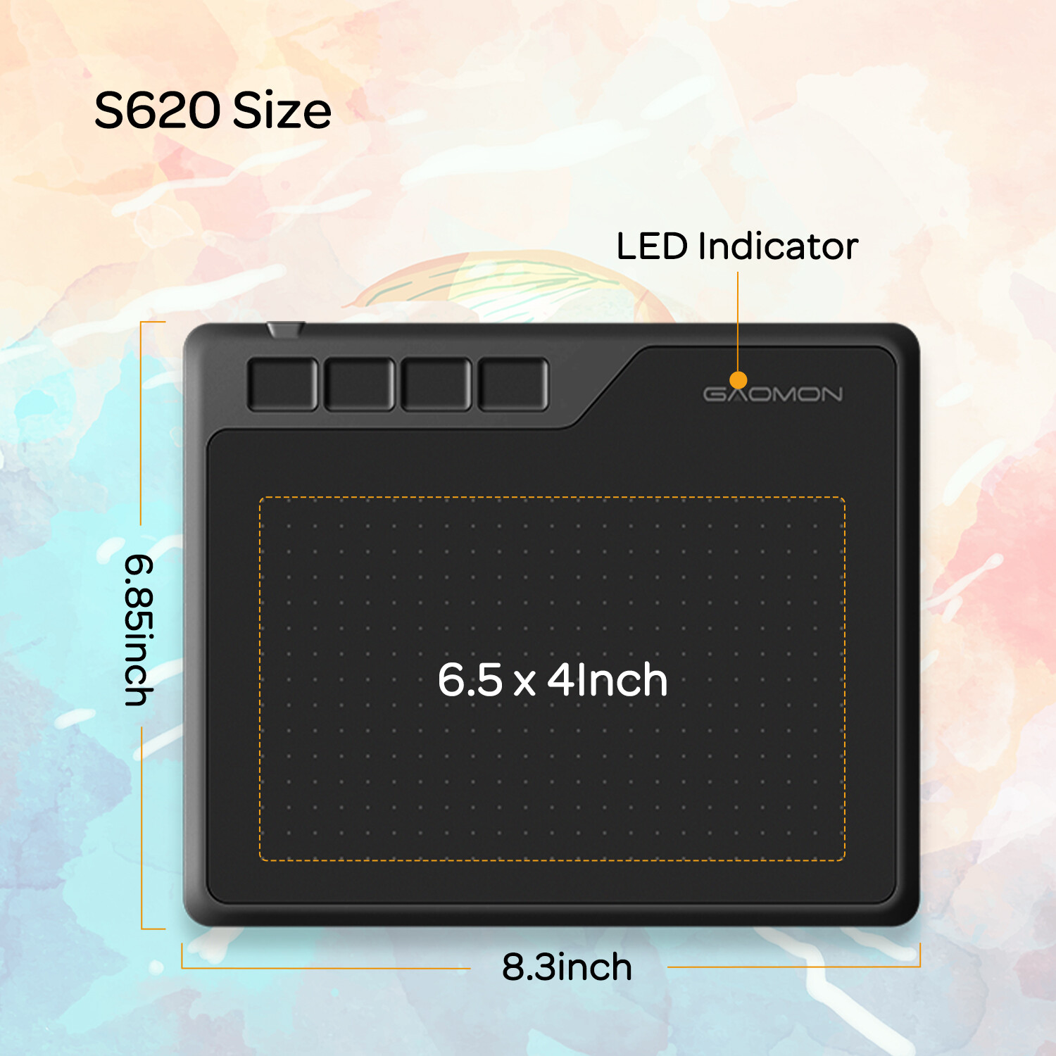 Graphics Drawing Tablet Osu! Signature 8192 Pen 4 Express Key GAOMON S620 6.5 in