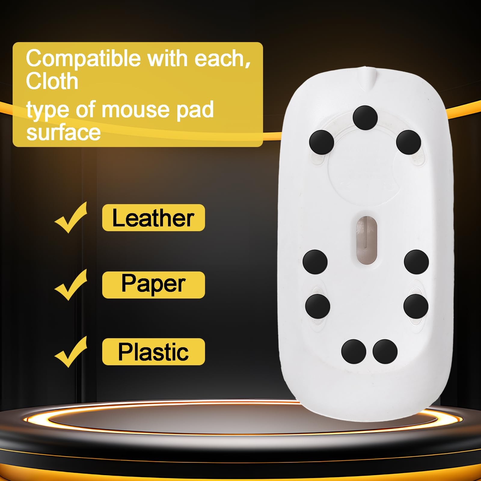 Feifeiya 100 Pcs Speed Mouse Skates, Offers 2.56 x 2.76 inches, Black