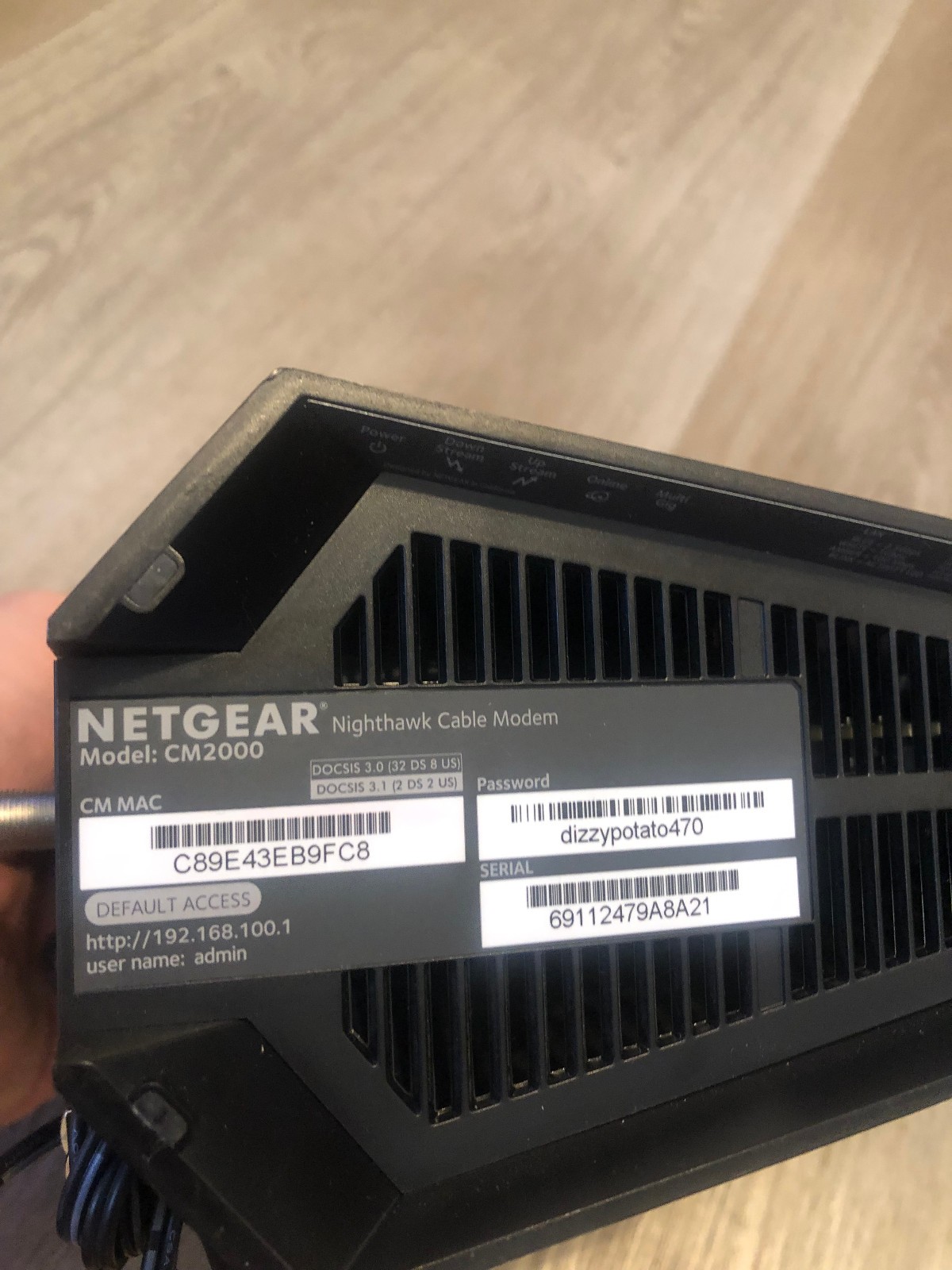 Netgear Nighthawk CM2000 Multi Gig Internet Speed Cable Modem (NOT FOR COX)