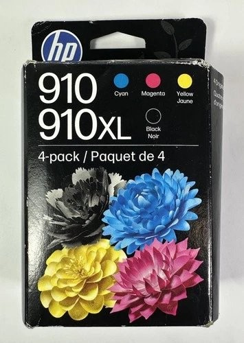 Genuine HP 3JB41AN – 910XL Black + 910 Colors Ink – Not Expired
