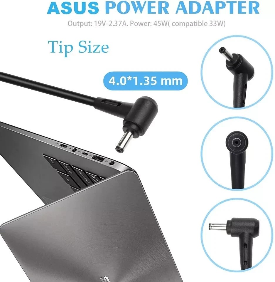 OEM Genuine 45W 19V 2.37A Adapter Laptop Charger For ASUS ADP-45BW 4.0mm*1.35mm