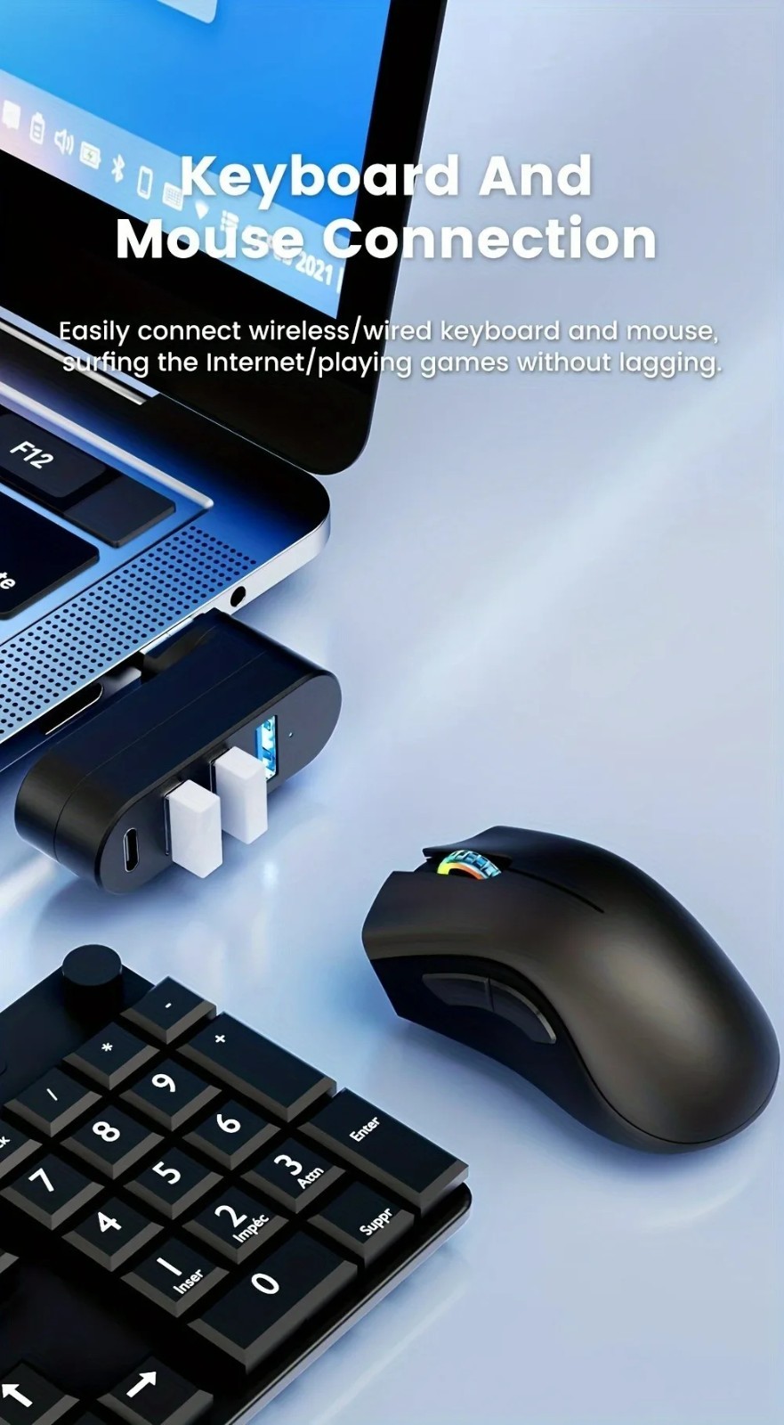 USB 3.0 Hub 3/4 Port High Speed Data Splitter Rotatable Adapter PC Laptop MacBok