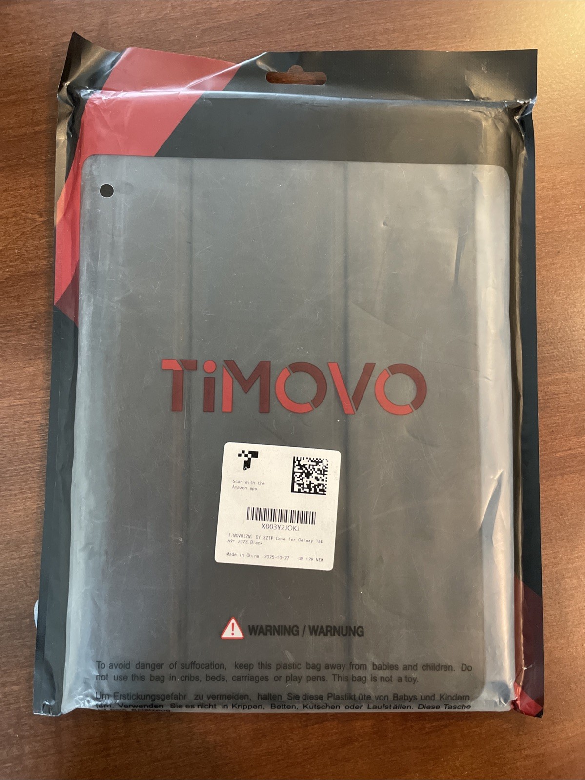 Galaxy case for A9+ Timovo trifold stand. Black synthetic leather Smart Cover