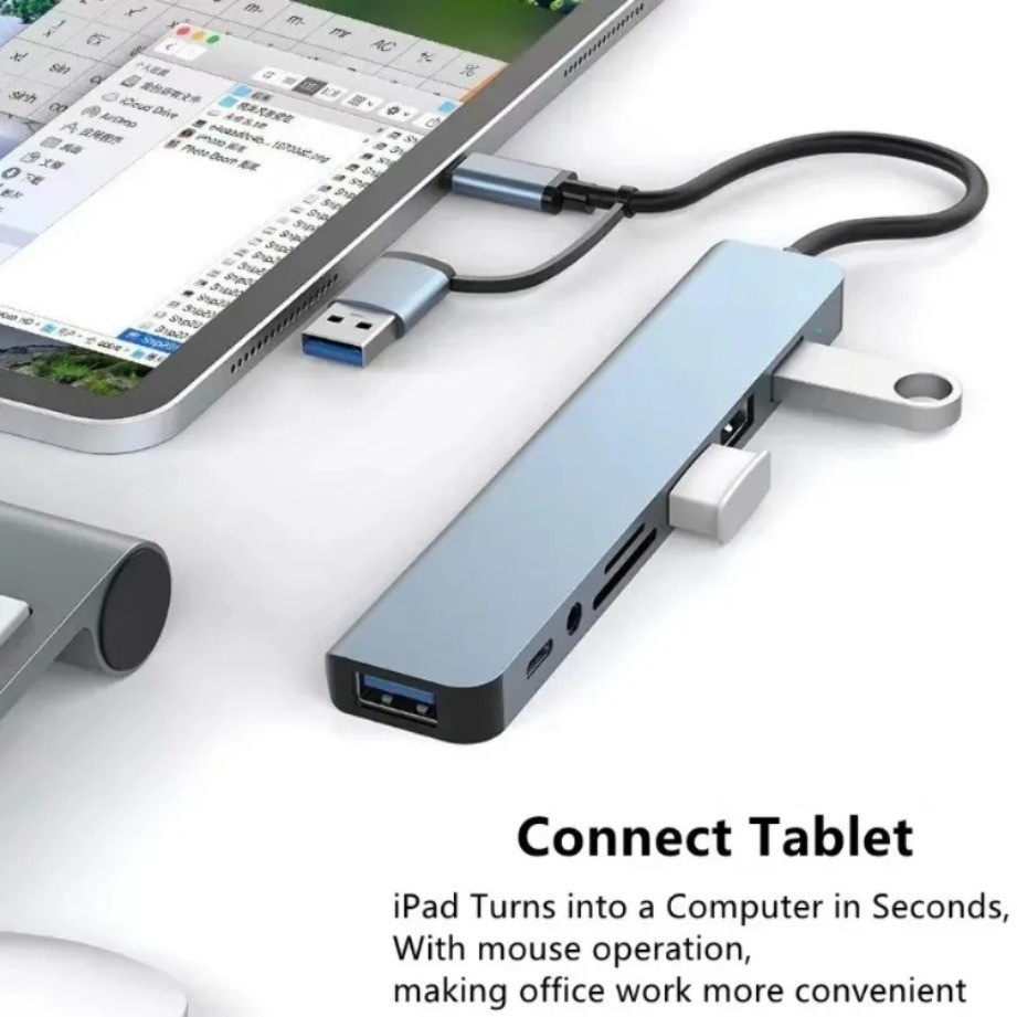 7/8 Port USB-C Hub Adapter – 5G Speed Multi Splitter for PC, Laptop & MacBook US