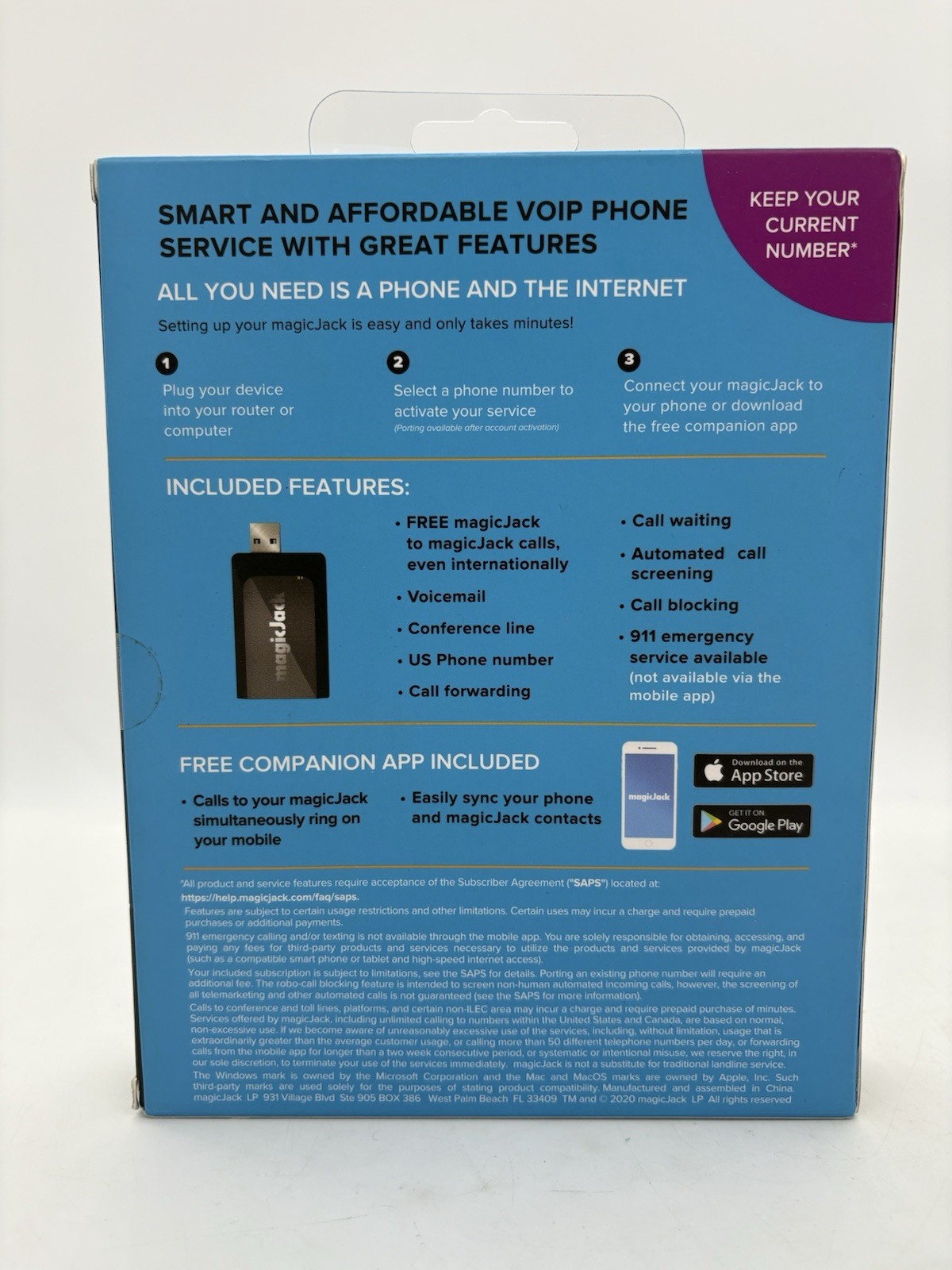 NEW SEALED MagicJack VOIP Adapter – Unlimited US & Canada Calls No Monthly Fees
