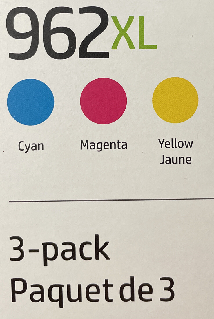 HP 962XL Cyan Magenta Yellow 3JB36BN 3JA00AN 3JA01AN 3JA02AN Exp 2024+