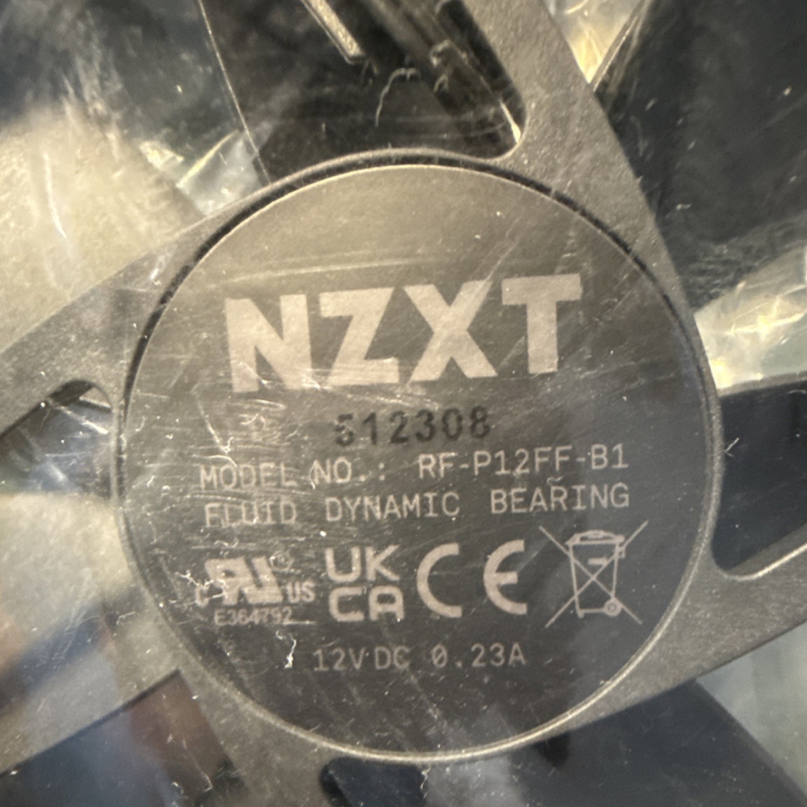 NZXT RF-P12FF-B1 Fluid Dynamic Bearing 12V Black Plastic Case Fans Lot of 3
