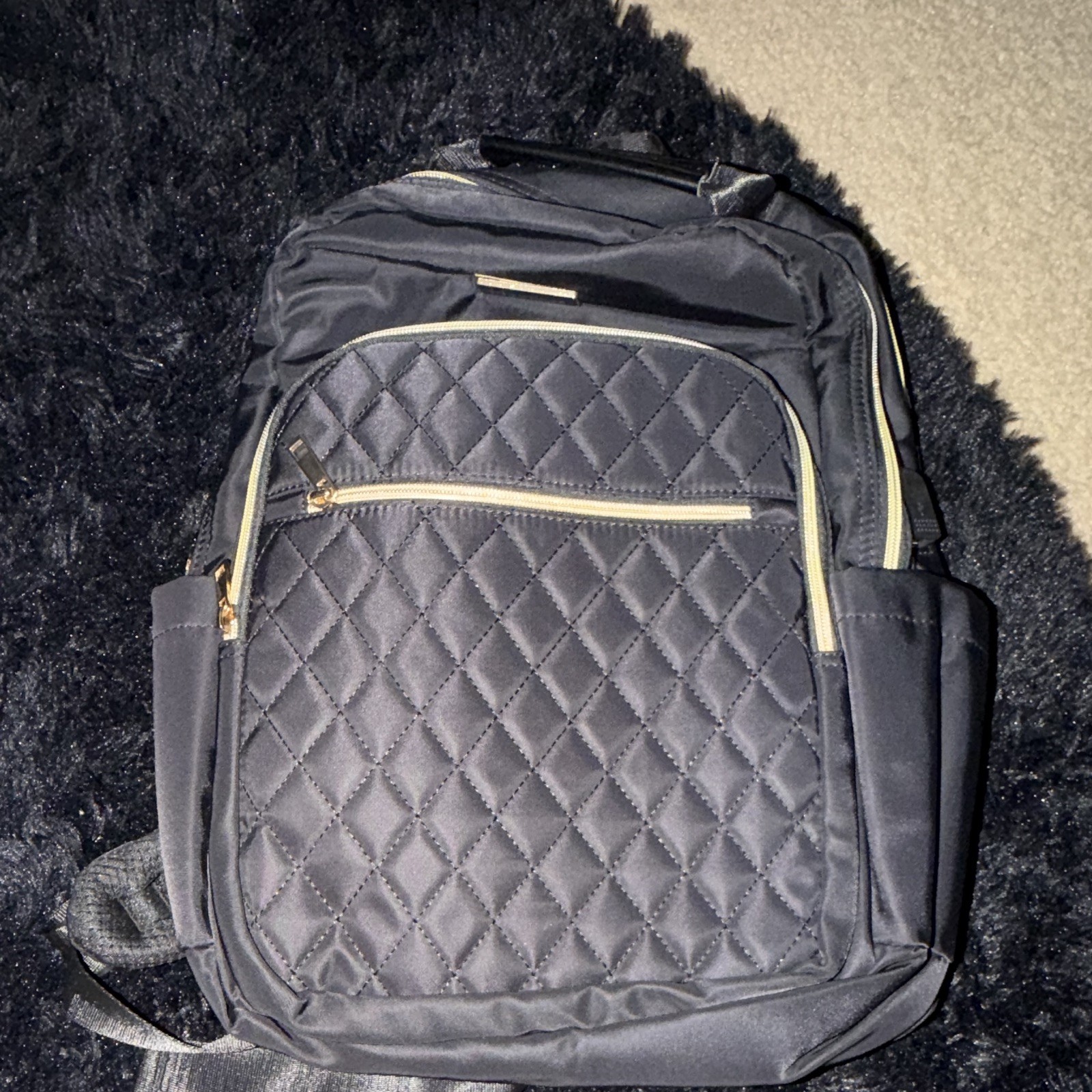 Black Nylon Laptop Backpack for 15in Laptop, Padded, Built-In USB Port 17x12x6