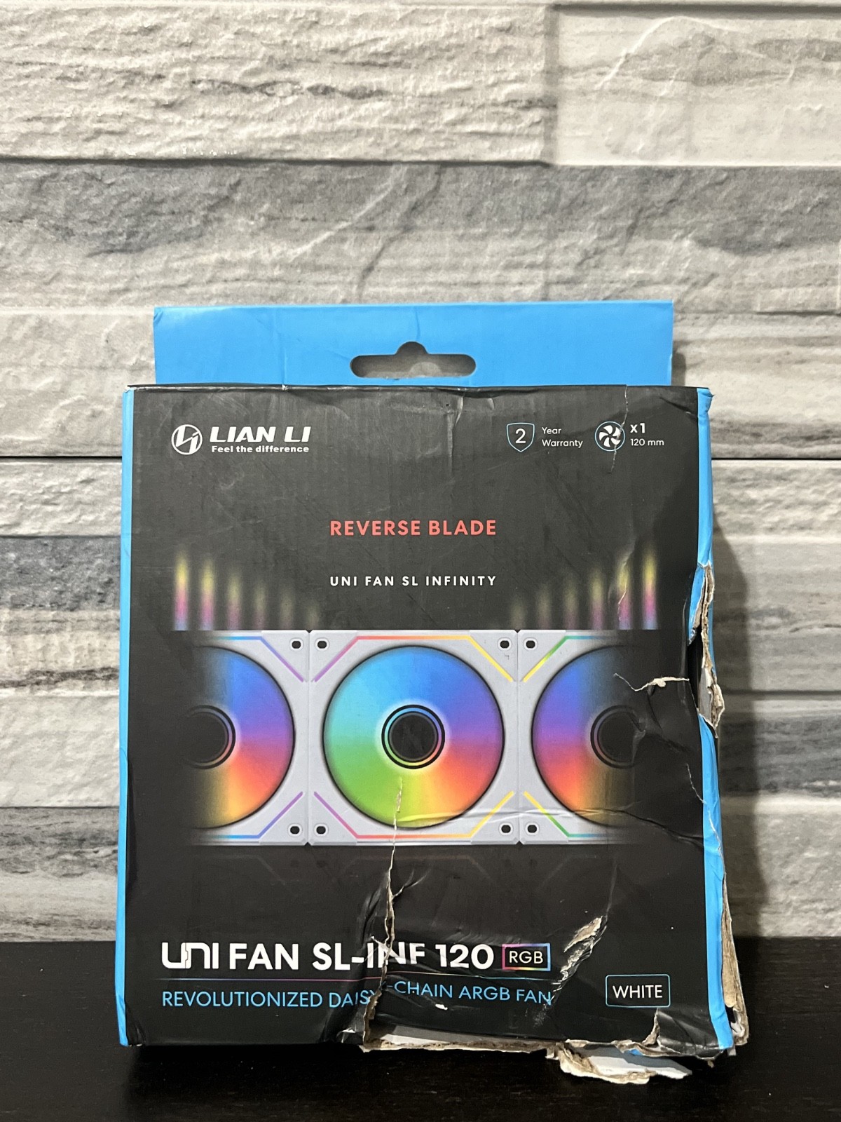 Lian Li UNI FAN SL Infinity 120 Reverse Blade White ARGB PWM PC Case Fan