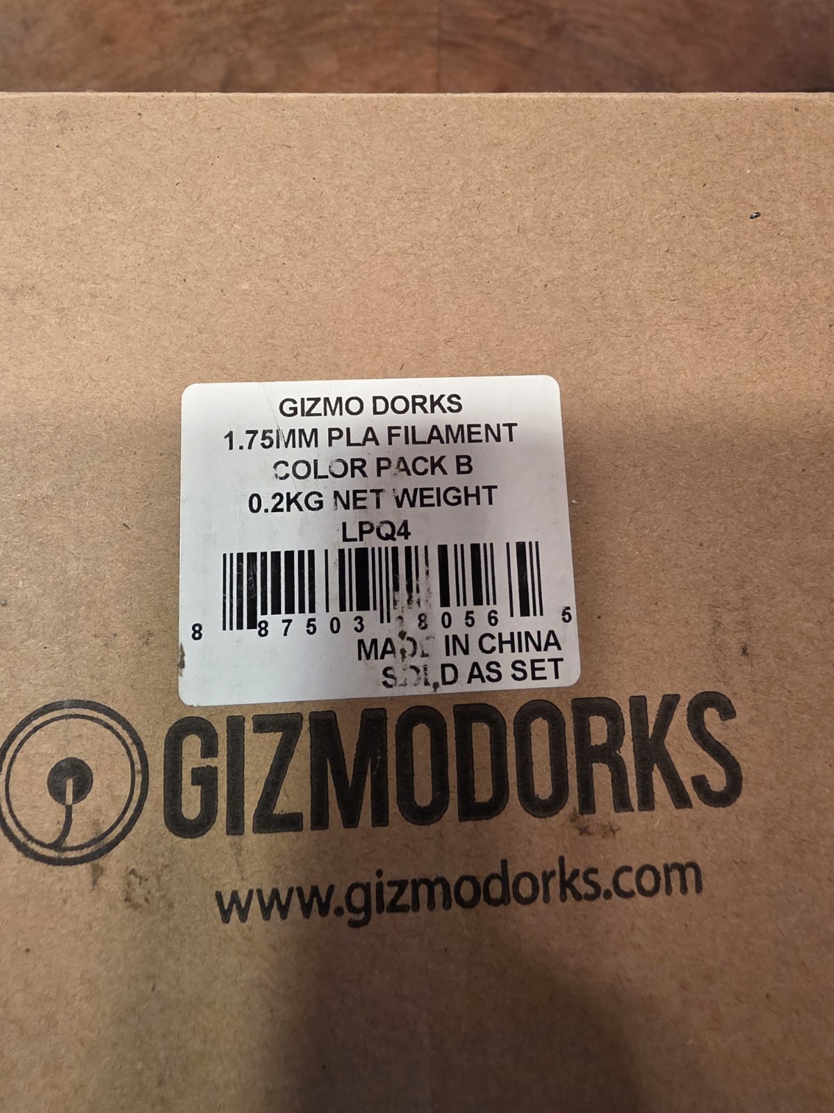Gizmo Dorks 1.75MM 0.2KG PLA Filament 4 Color Pack (Blue/Green/Orange/red)