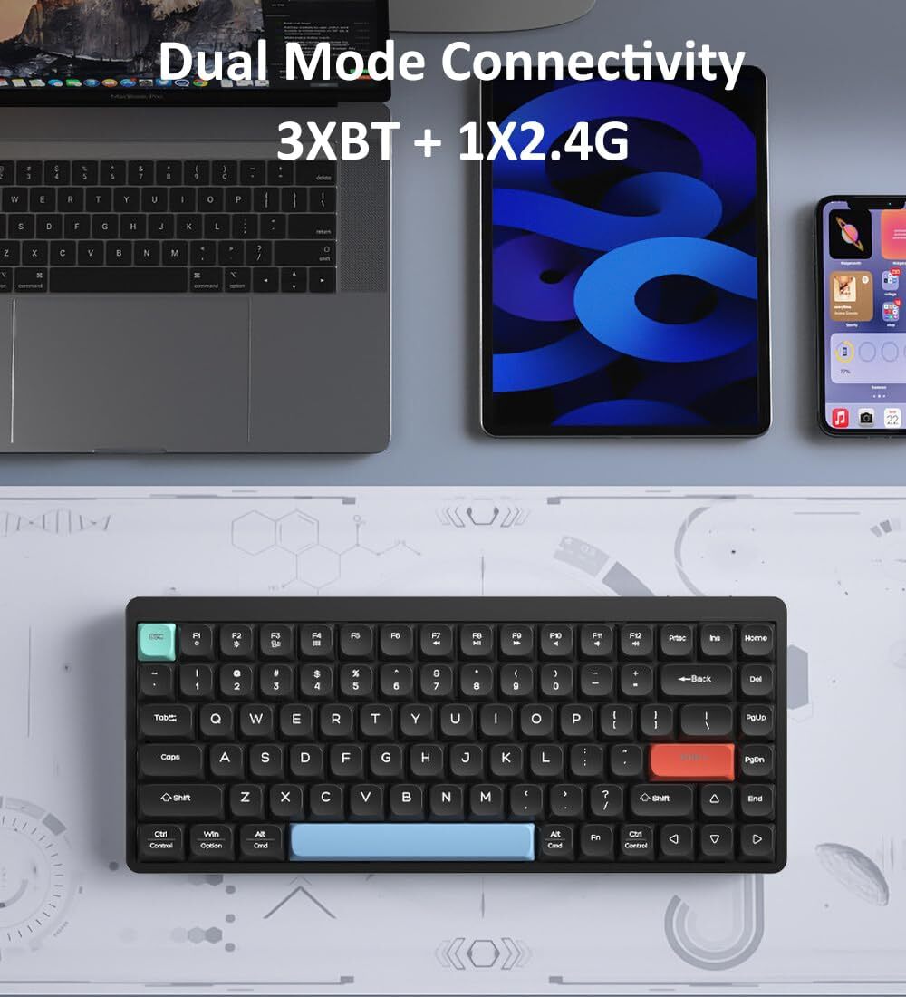 Wireless Mechanical Keyboard 2.4G/Bluetooth Ultra-Slim Low Profile Red Switch