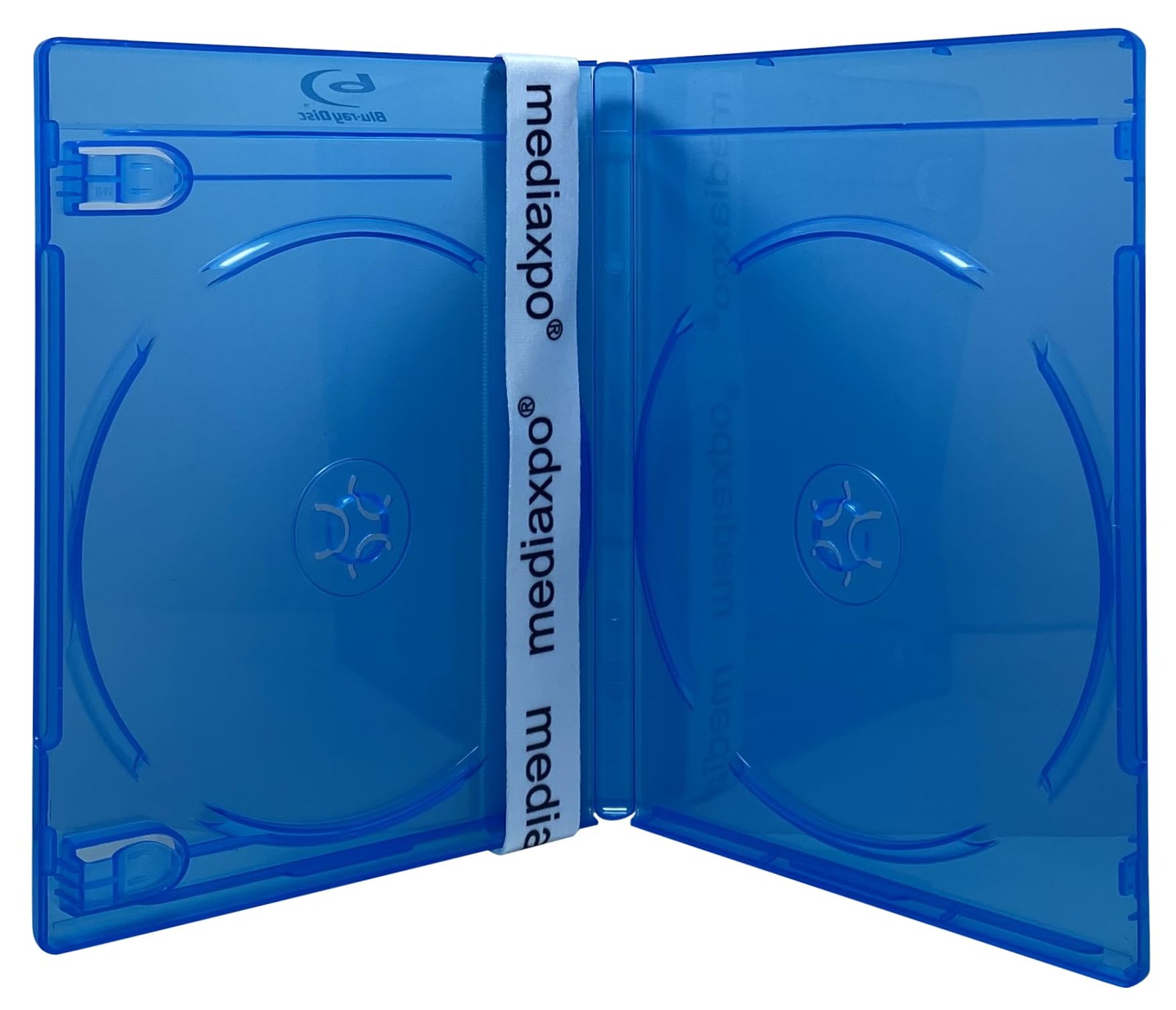 Mediaxpo Premium Standard Blu-Ray Double 2 Disc Pack of 10, Clear Blue