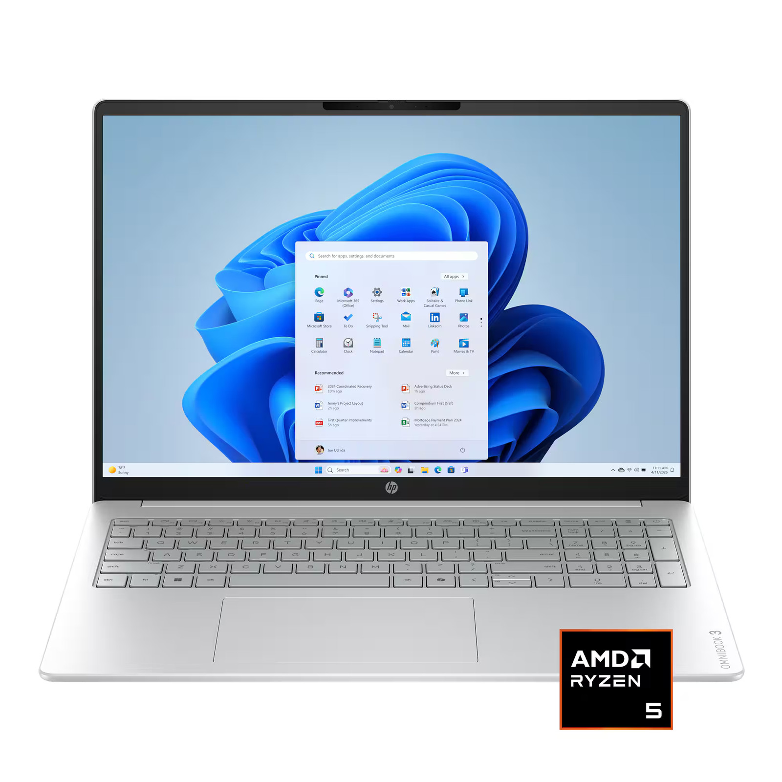 HP OmniBook 3 16″ 2K Touchscreen Laptop AMD Ryzen 5 40 16GB LPDDR5 256GB PCIE
