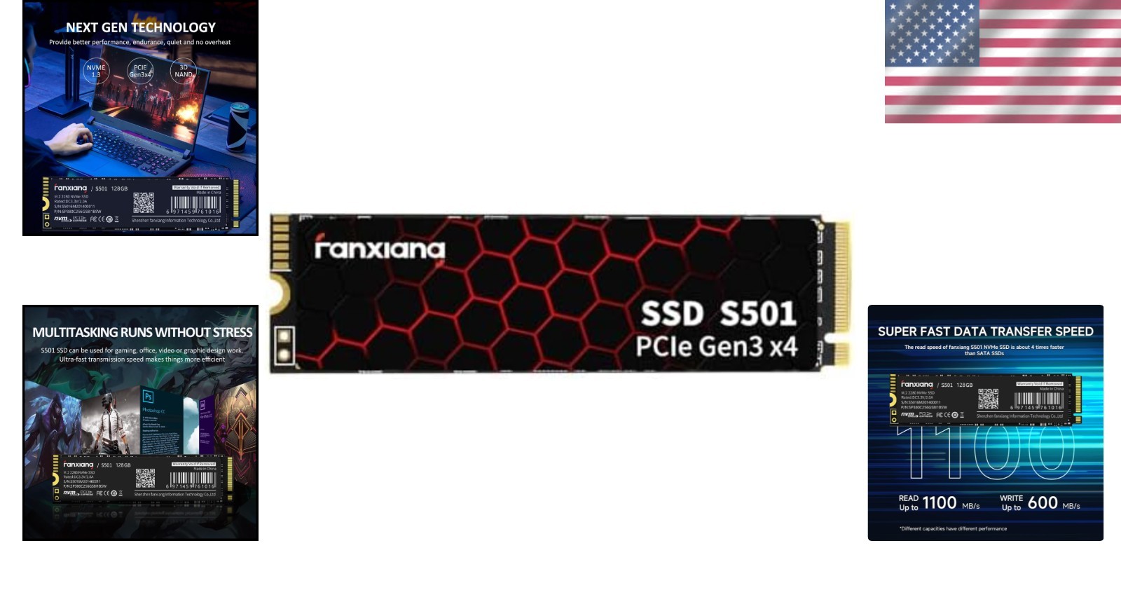 S501 128GB M.2 NVMe SSD with Hardware Encryption – Speeds up to 1,200 MB/s