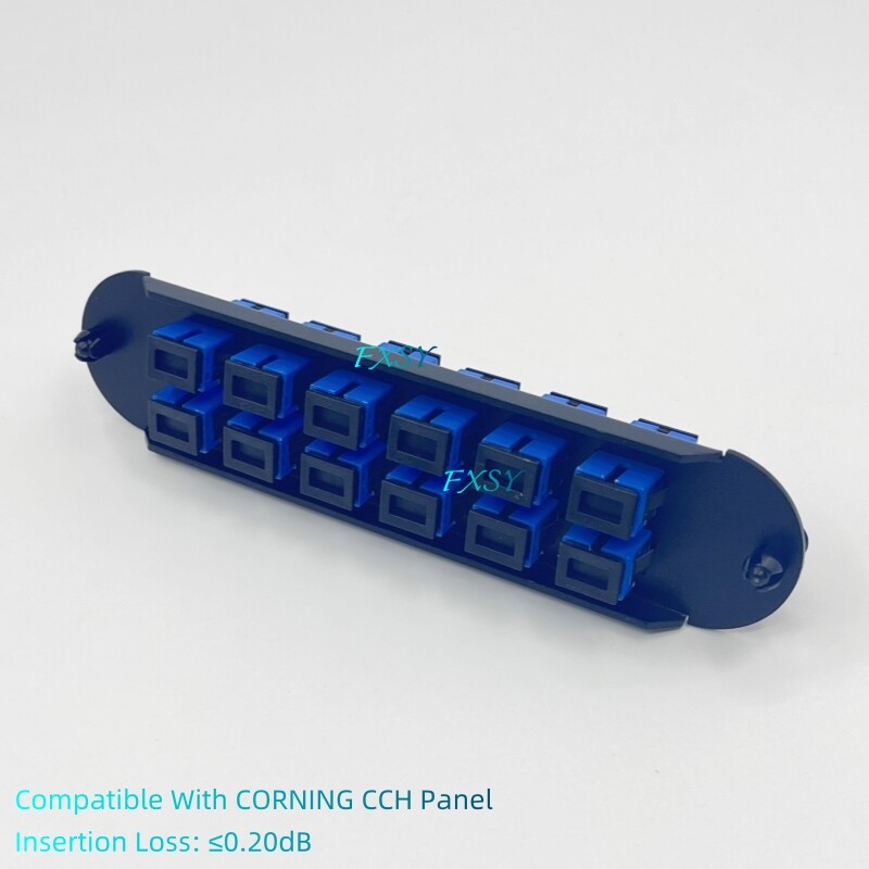 Fiber Optical Panel 12 SC UPC SM OS2 Adapter Compatible CORNING CCH-CP12-59
