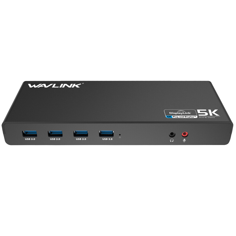 WAVLINK Dual HDMI Dual DP DisplayLink Docking Station USB C Hub RJ45 6*USB 3.0