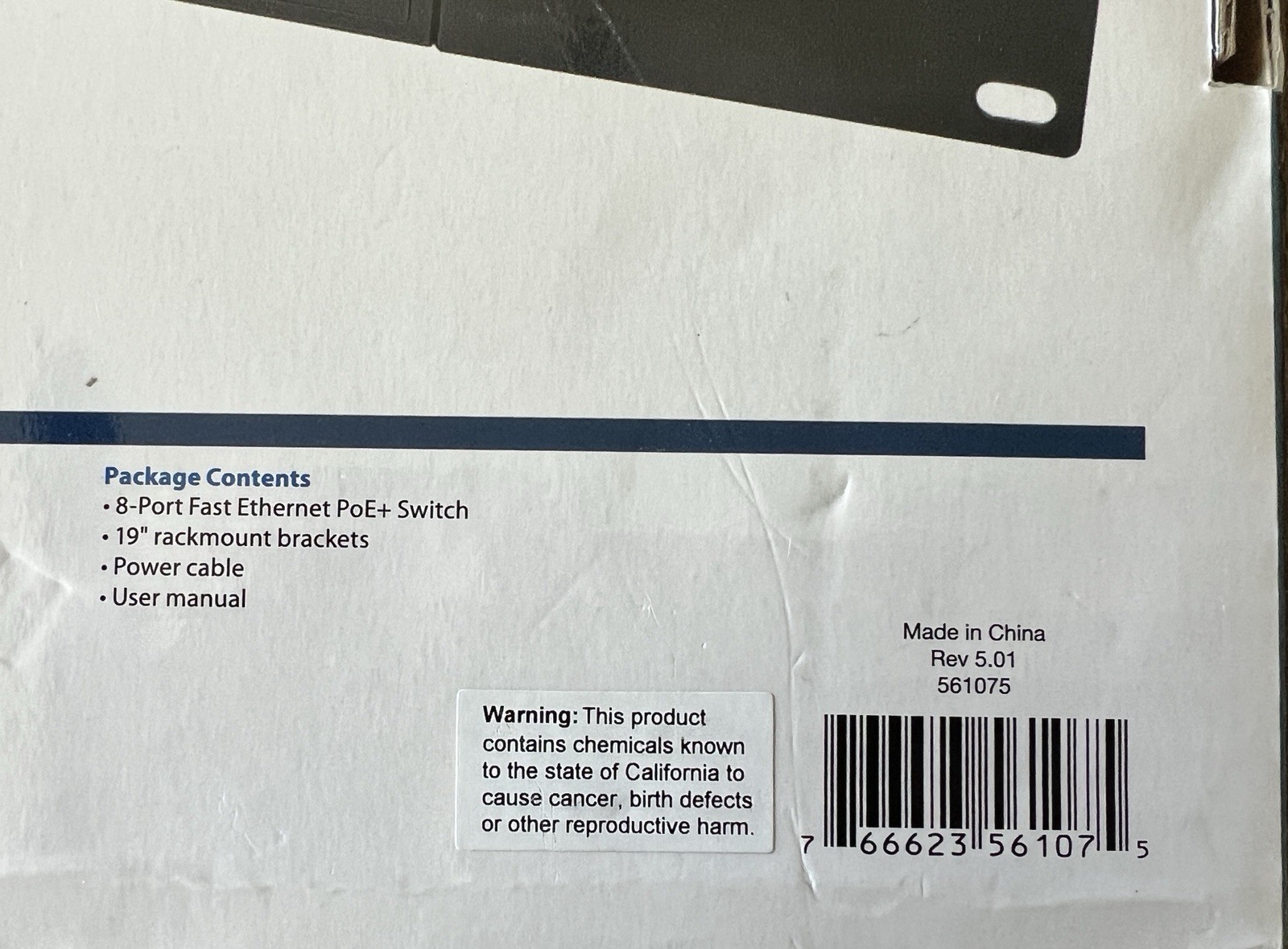 Intellinet 8-Port PoE+ Switch 561075 Fast Ethernet 4+4 New Open Box Complete