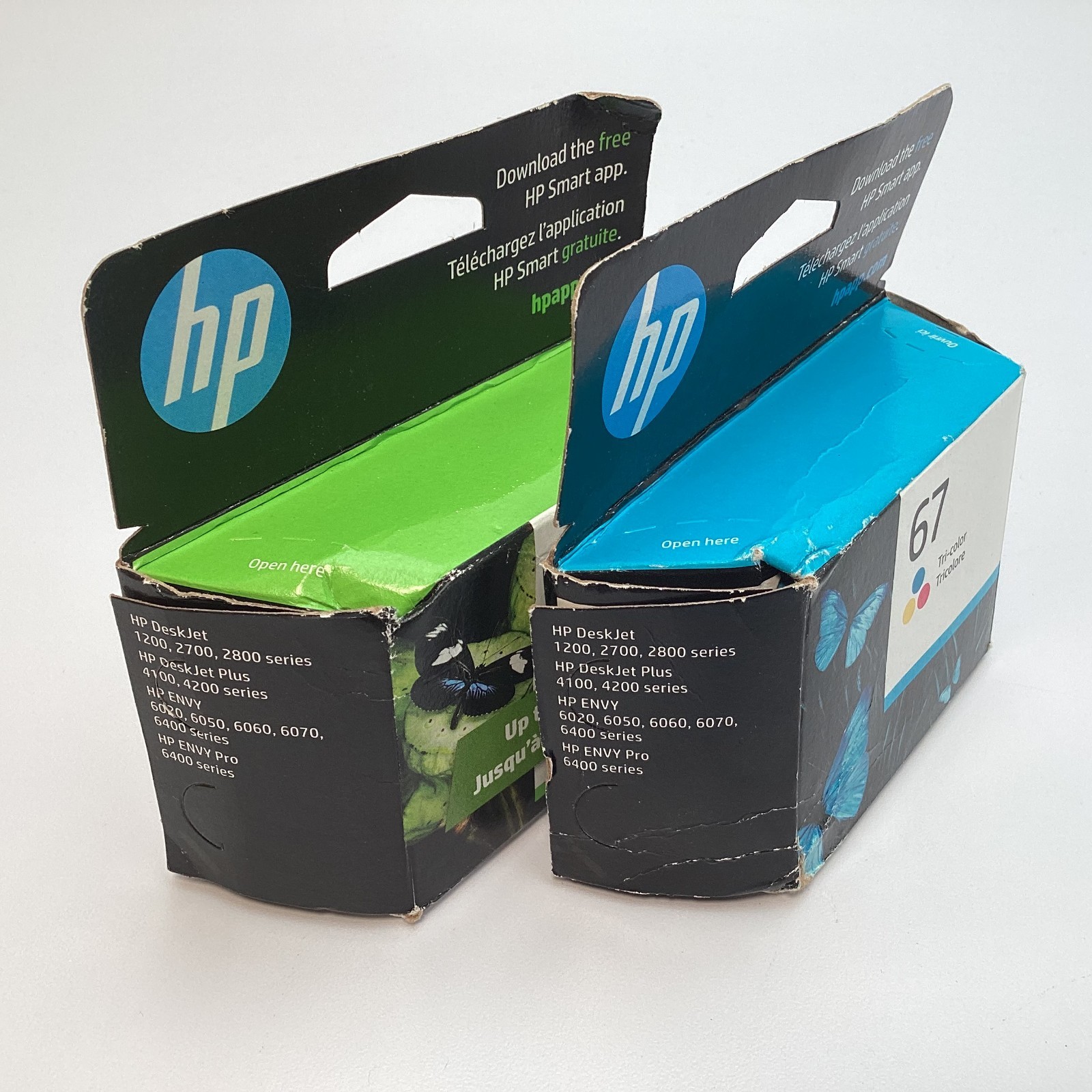 Lot of 2 HP 67XL Black & 67 Tri-Color Ink Cartridge – 3YM57AN 3YM55AN – 11/2025+