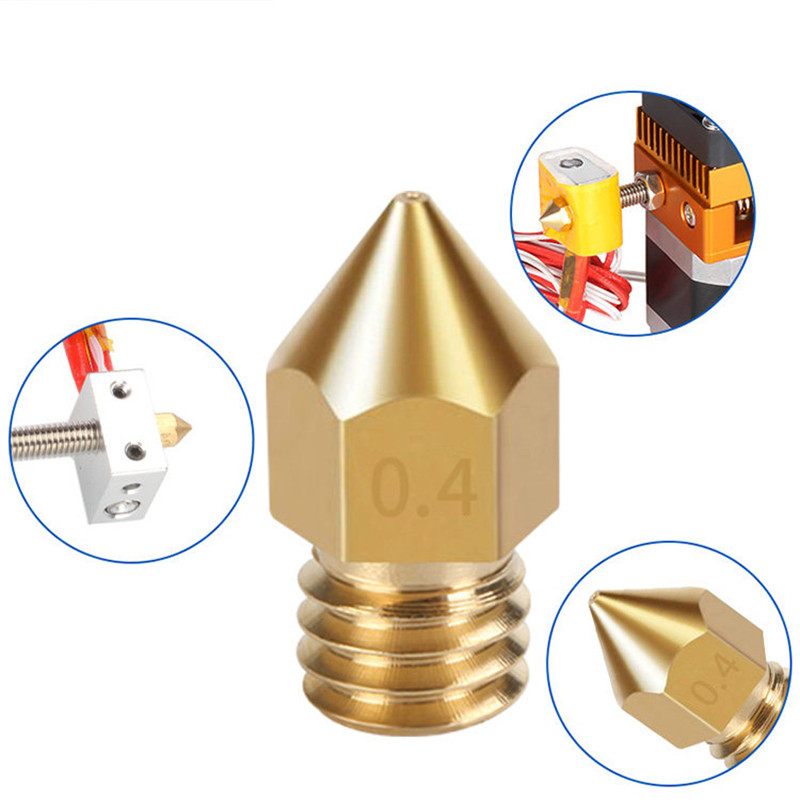 Brass 0.1mm to 1mm MK8 Extruder Nozzle M6 3D Printer CR-10 Ender Anet 1.75mm 3mm