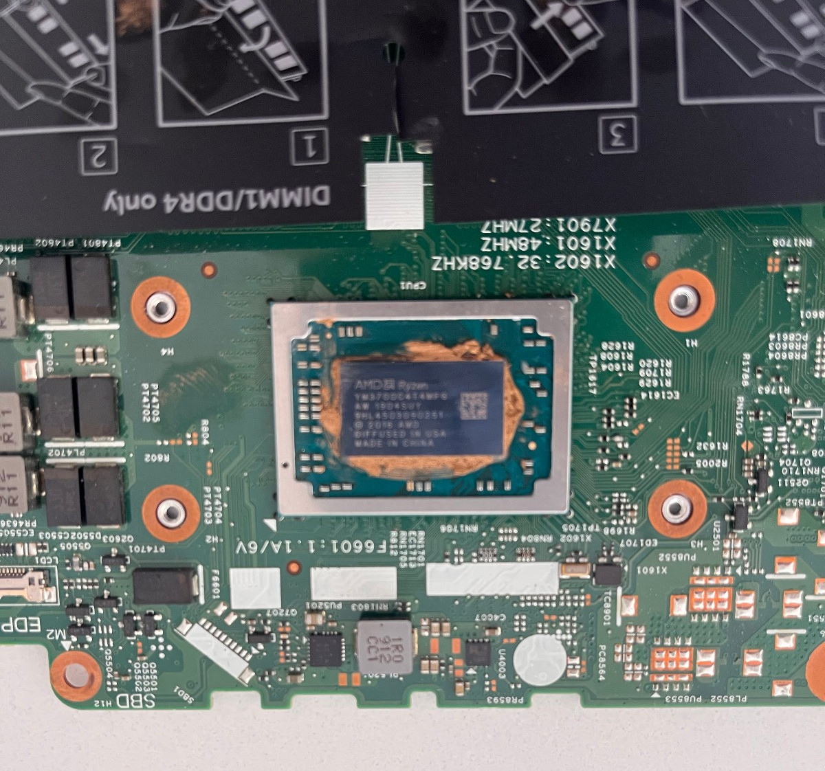 Dell Laptop Motherboard for Inspiron 15 5585 AMD Ryzen 7 3700U 0MNN1K OEM