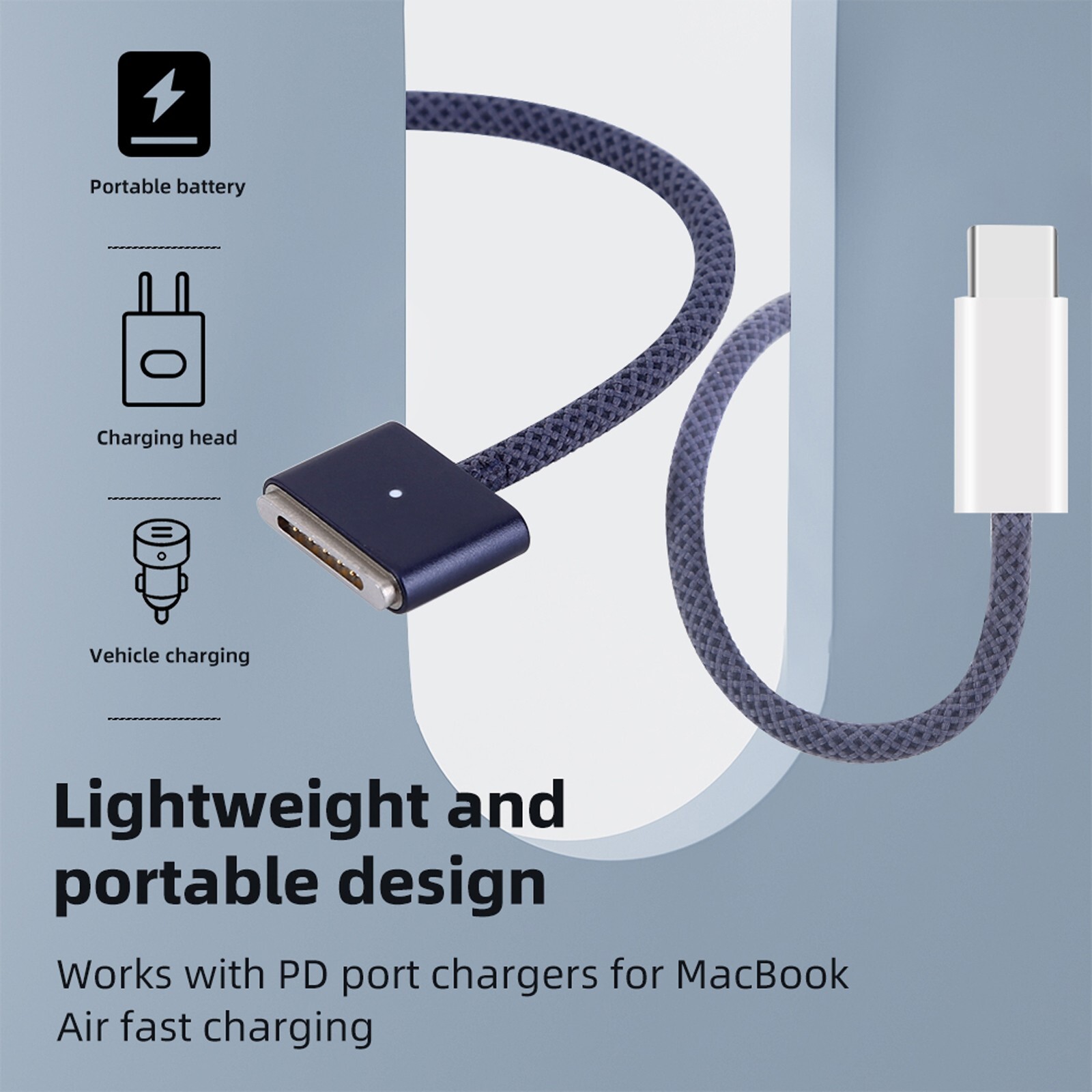 For Apple USB-C to MagSafe 3 Cable (2 m) – Midnight MacBook Pro 14 inch 16inch