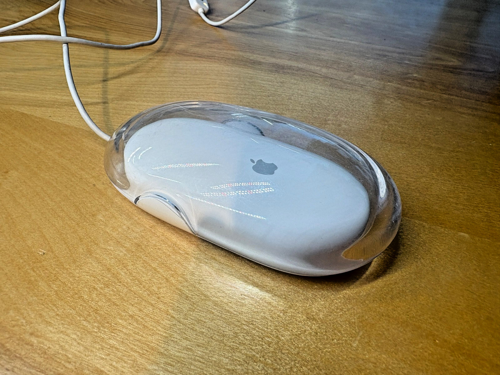 Apple Pro Mouse M5769 Clear / White Wired Optical USB – Cleaned & Tested