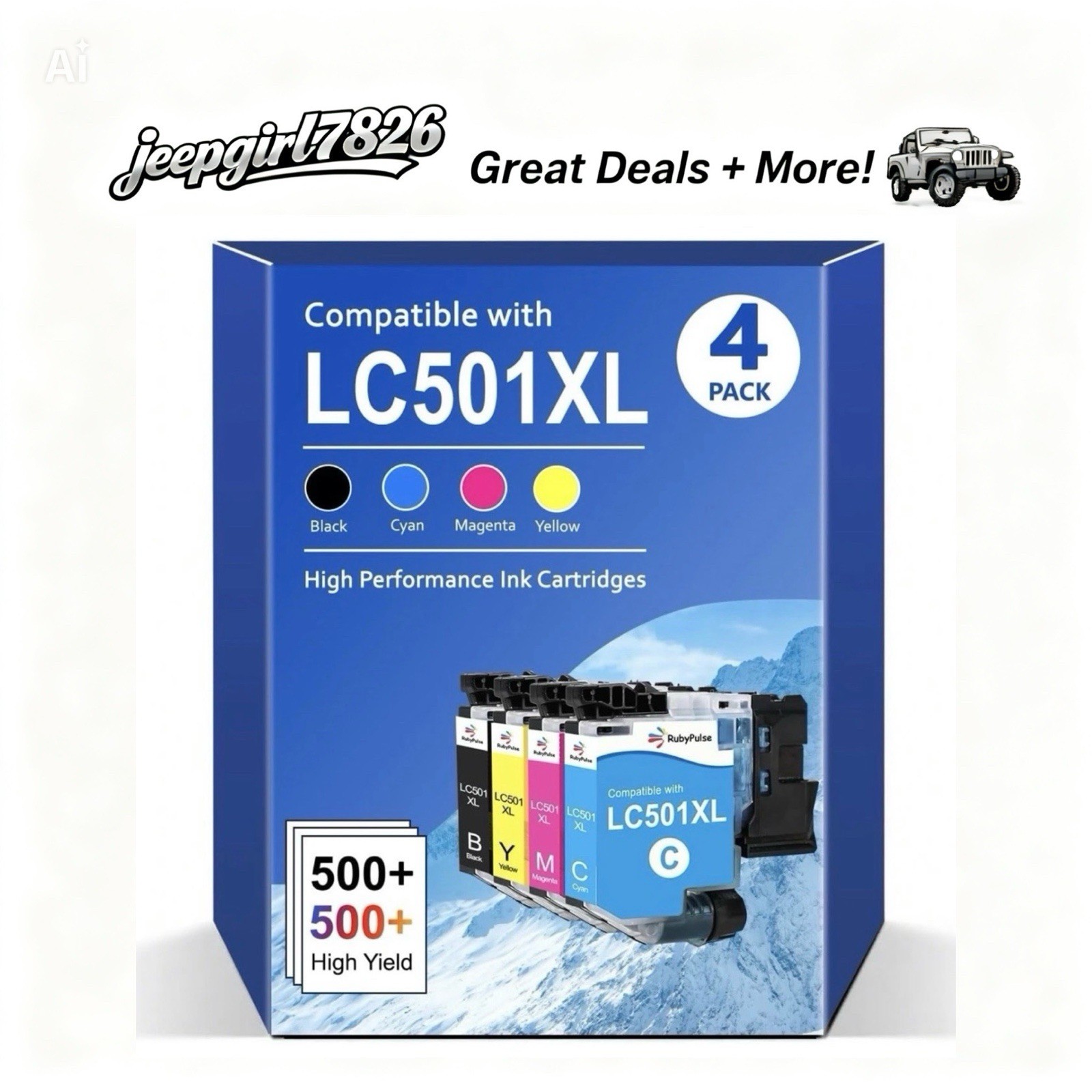 LC501XL LC501 4 Pack Ink Cartridges Compatible for Brother MFC Printers