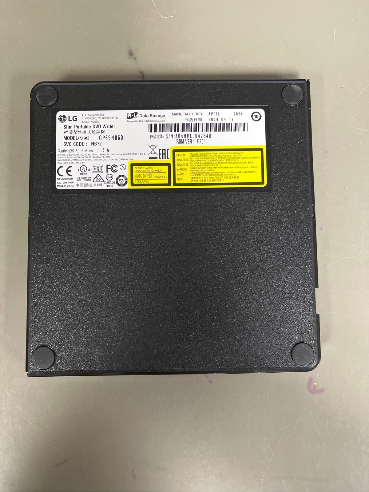 LG Electronics External Drive Slim DVDRW 8X USB Black with Cyberlink Software 9.