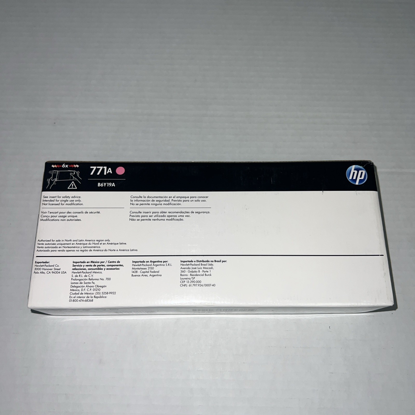 Genuine HP 771A Light Magenta Ink 775ml B6Y19A Z6200 Z6600 Z6610 Z6800 SEALED