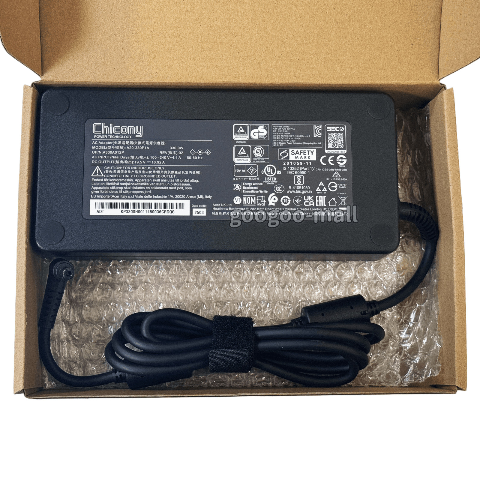 New OEM Chicony 330W A20-330P1A Charger for Acer Predator Helios Neo 16 PHN16-71