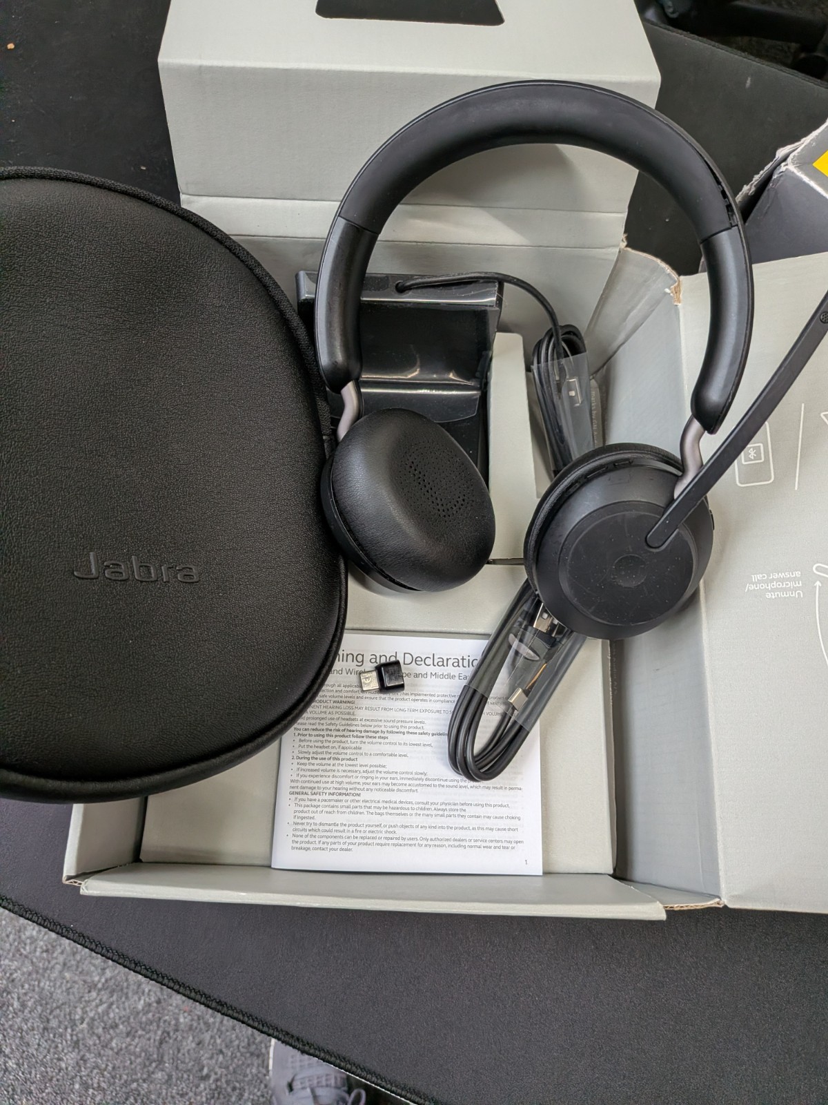 Jabra Evolve2 65 Wireless UC Headset w/ Boom Mic & USB Dongle & Charger Stand