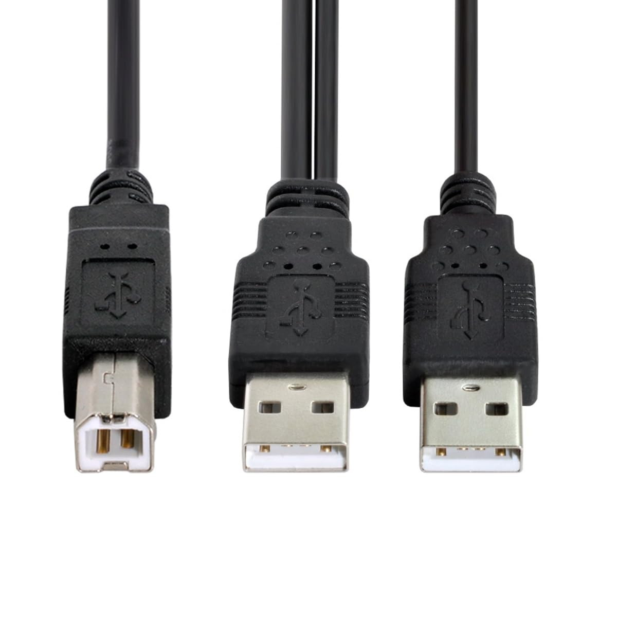 Dual USB 2.0 Male to Standard B Male Y Cable 80Cm for Printer & Scanner