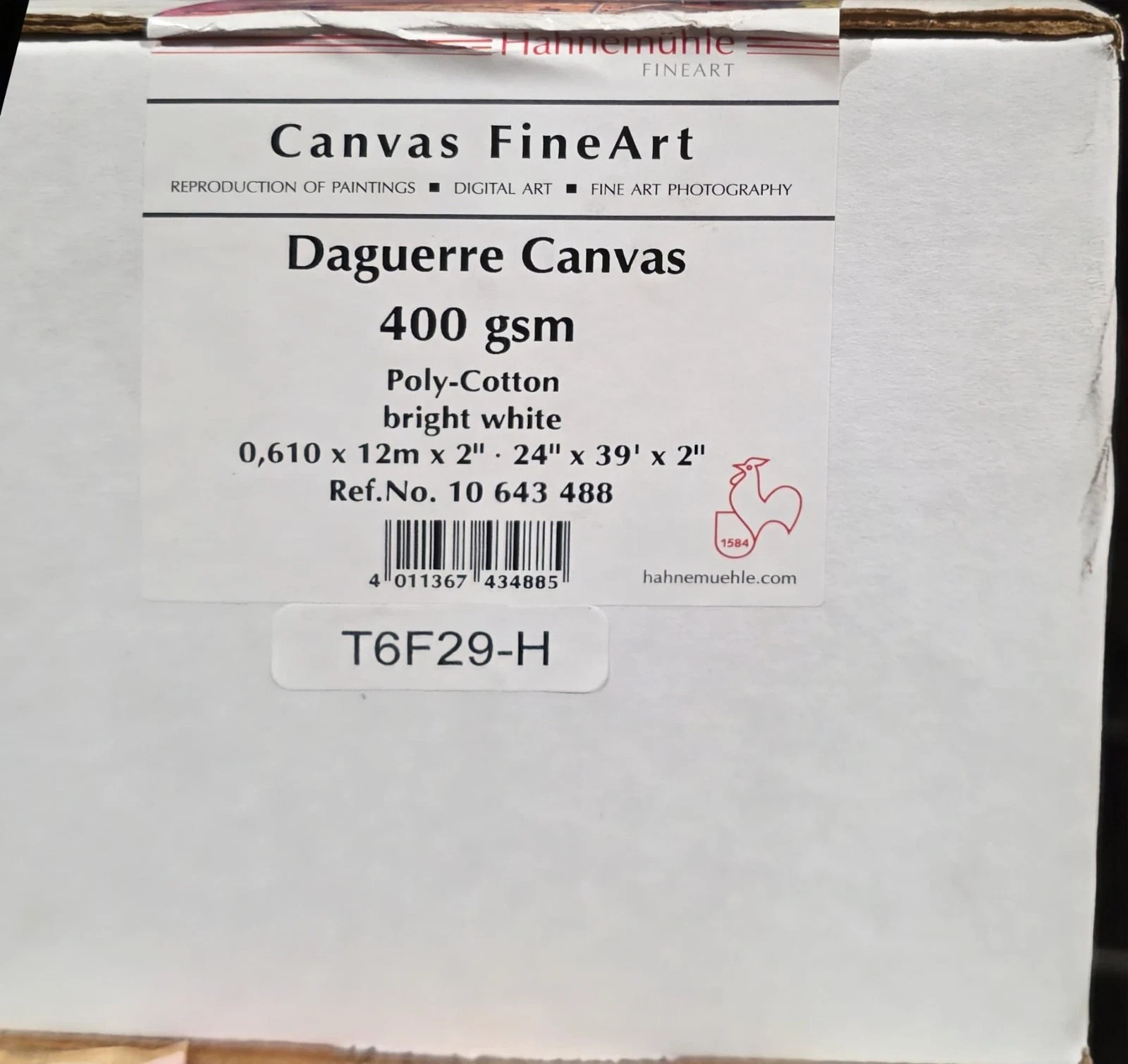 HAHNEMUHLE FINEART DAGUERRE CANVAS 24″ X 39FT POLY COTTON 400 GSM