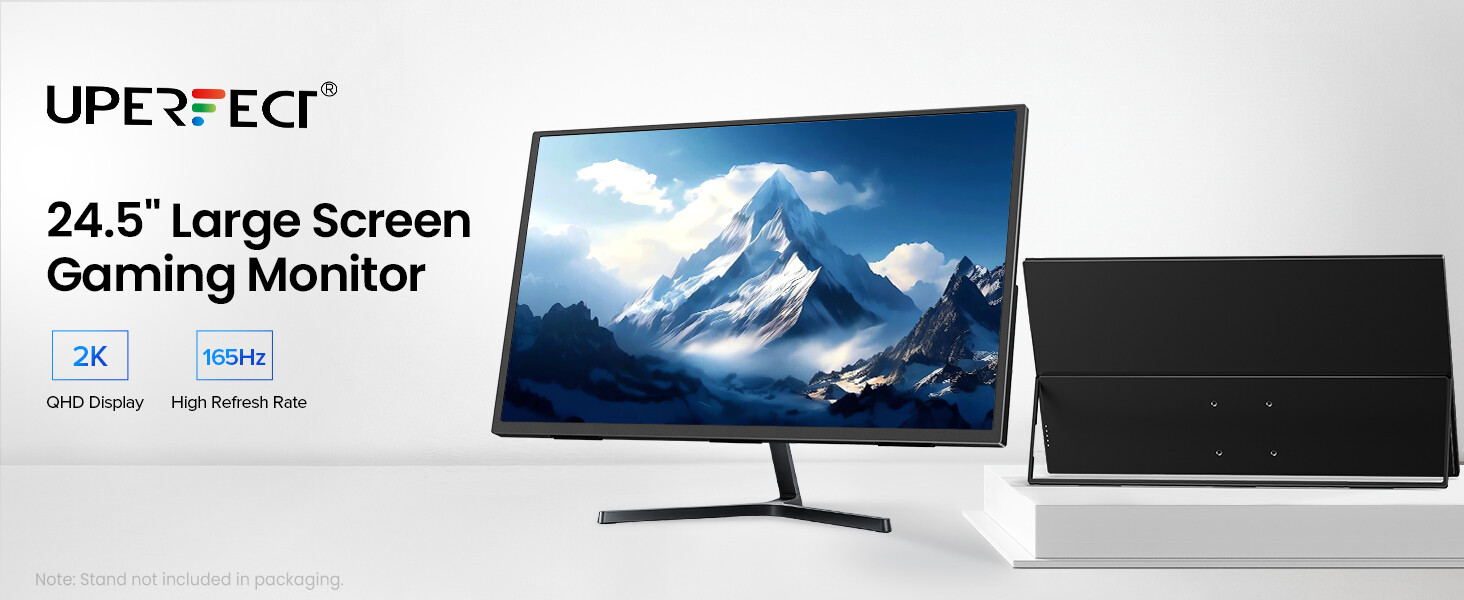 UPERFECT 24.5″ 2K 165Hz Portable Monitor w/Adjustable Stand QHD FreeSync Screen