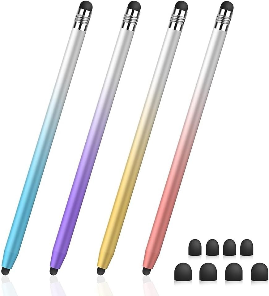 4pcs 2-in-1 Touchscreen Stylus, High Sensitivity & Precision No Scratches Rubber